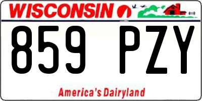 WI license plate 859PZY