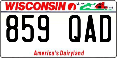 WI license plate 859QAD