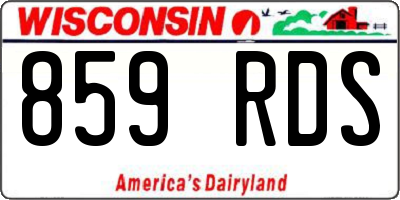 WI license plate 859RDS