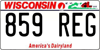WI license plate 859REG
