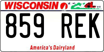 WI license plate 859REK