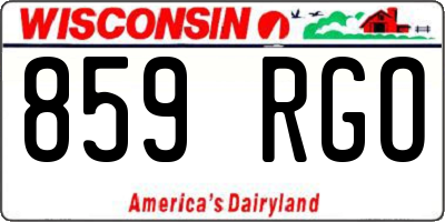 WI license plate 859RGO