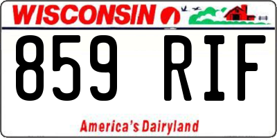 WI license plate 859RIF