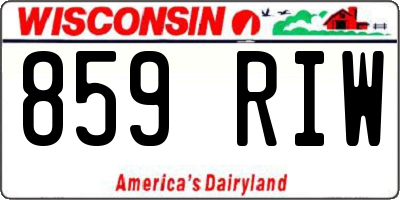 WI license plate 859RIW