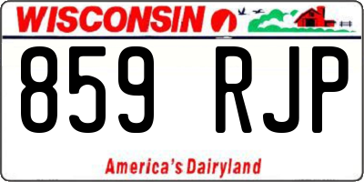 WI license plate 859RJP
