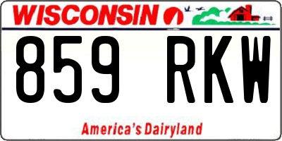 WI license plate 859RKW