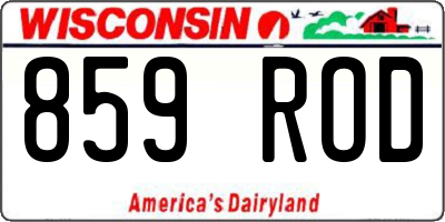 WI license plate 859ROD