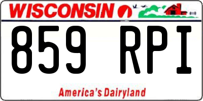 WI license plate 859RPI