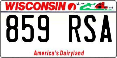 WI license plate 859RSA