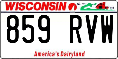 WI license plate 859RVW