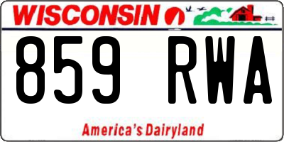 WI license plate 859RWA