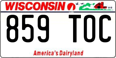 WI license plate 859TOC