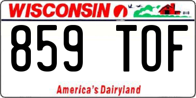 WI license plate 859TOF