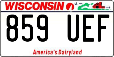 WI license plate 859UEF