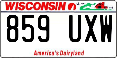 WI license plate 859UXW