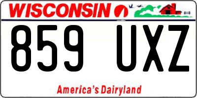 WI license plate 859UXZ