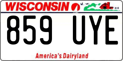 WI license plate 859UYE