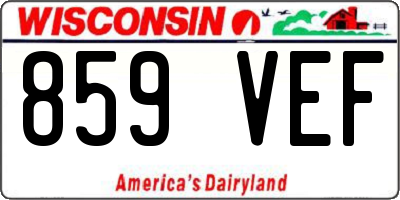WI license plate 859VEF