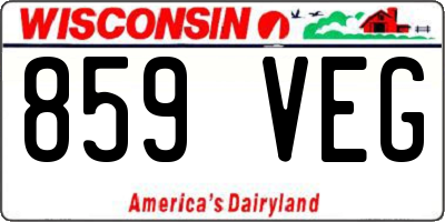 WI license plate 859VEG