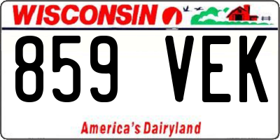 WI license plate 859VEK
