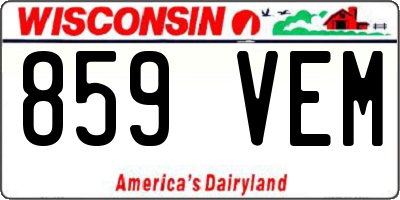 WI license plate 859VEM