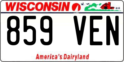 WI license plate 859VEN