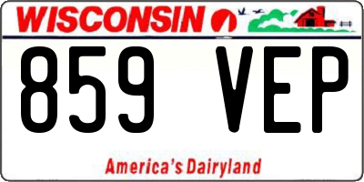 WI license plate 859VEP