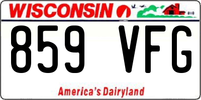 WI license plate 859VFG