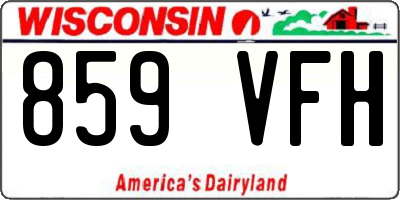 WI license plate 859VFH
