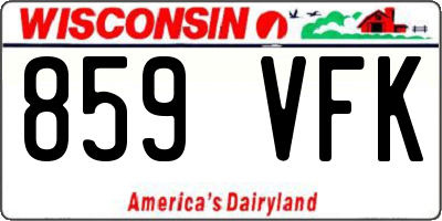 WI license plate 859VFK