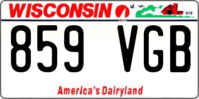 WI license plate 859VGB