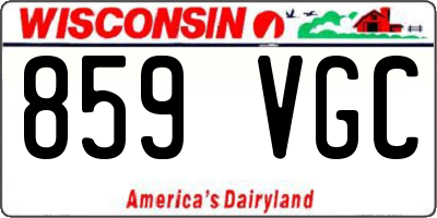 WI license plate 859VGC