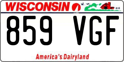 WI license plate 859VGF
