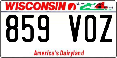 WI license plate 859VOZ