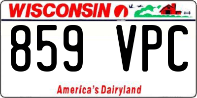 WI license plate 859VPC