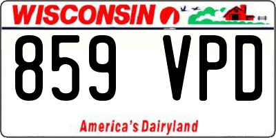 WI license plate 859VPD