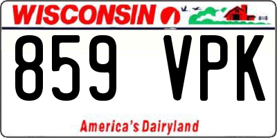 WI license plate 859VPK