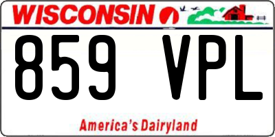 WI license plate 859VPL