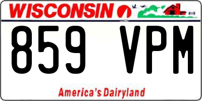 WI license plate 859VPM
