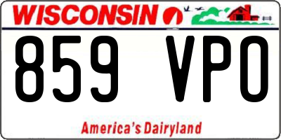 WI license plate 859VPO