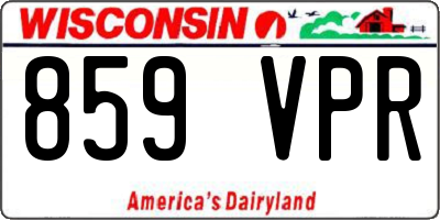 WI license plate 859VPR