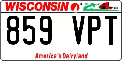 WI license plate 859VPT