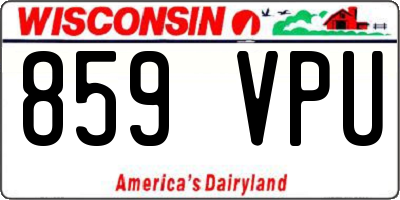 WI license plate 859VPU