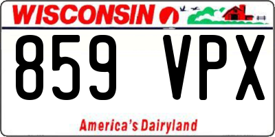 WI license plate 859VPX