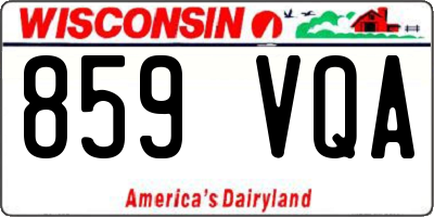 WI license plate 859VQA