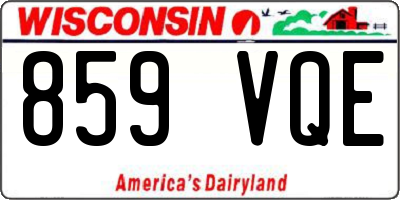 WI license plate 859VQE