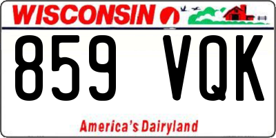 WI license plate 859VQK