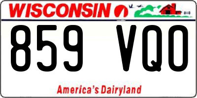 WI license plate 859VQO