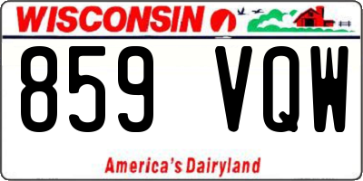 WI license plate 859VQW
