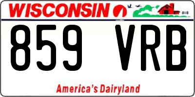 WI license plate 859VRB